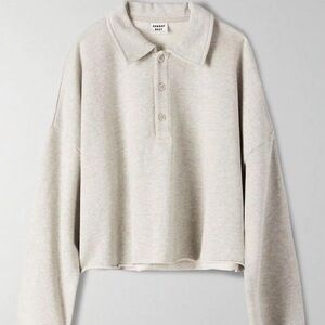 Aritzia Sunday Best Polo Sweater size small. In Heather Light Grey
